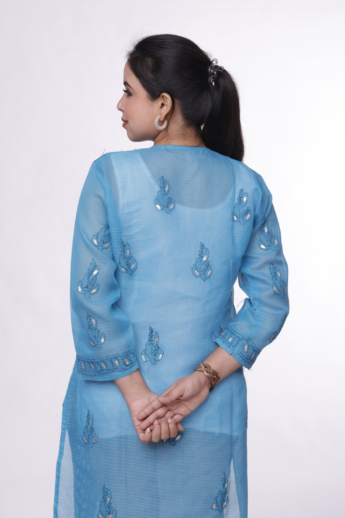 Aquatic Glow Chikankari Kurta