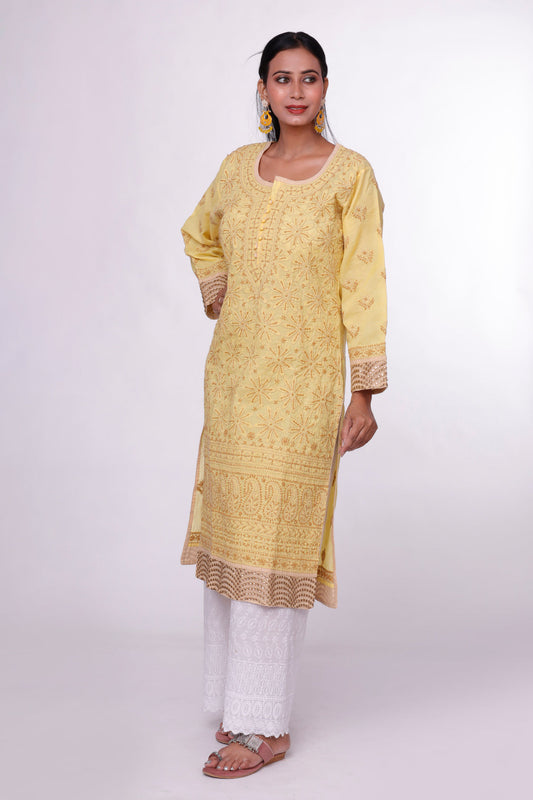 Mellow Yellow Chikankari Kurti