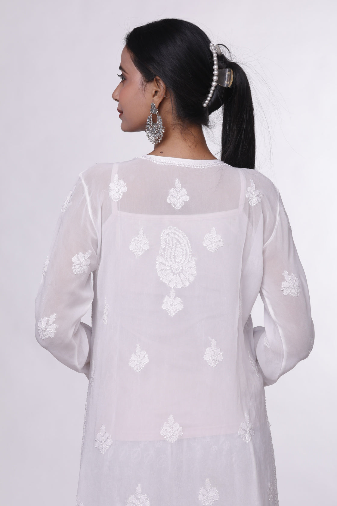 Snow White Chikankari Kurta