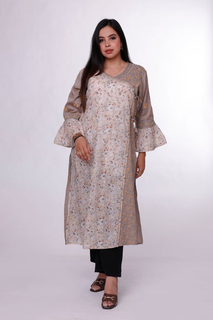 Luminous Grey Chikankari Kurti