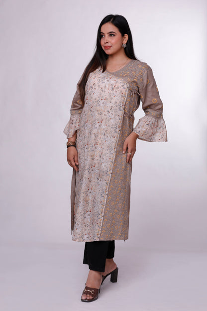 Luminous Grey Chikankari Kurti