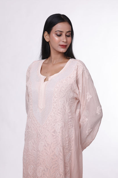 Caramel Ombre Chikankari Kurta