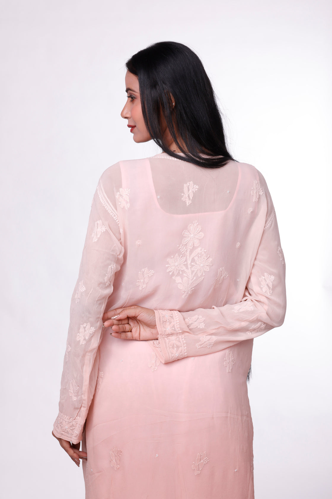 Caramel Ombre Chikankari Kurta