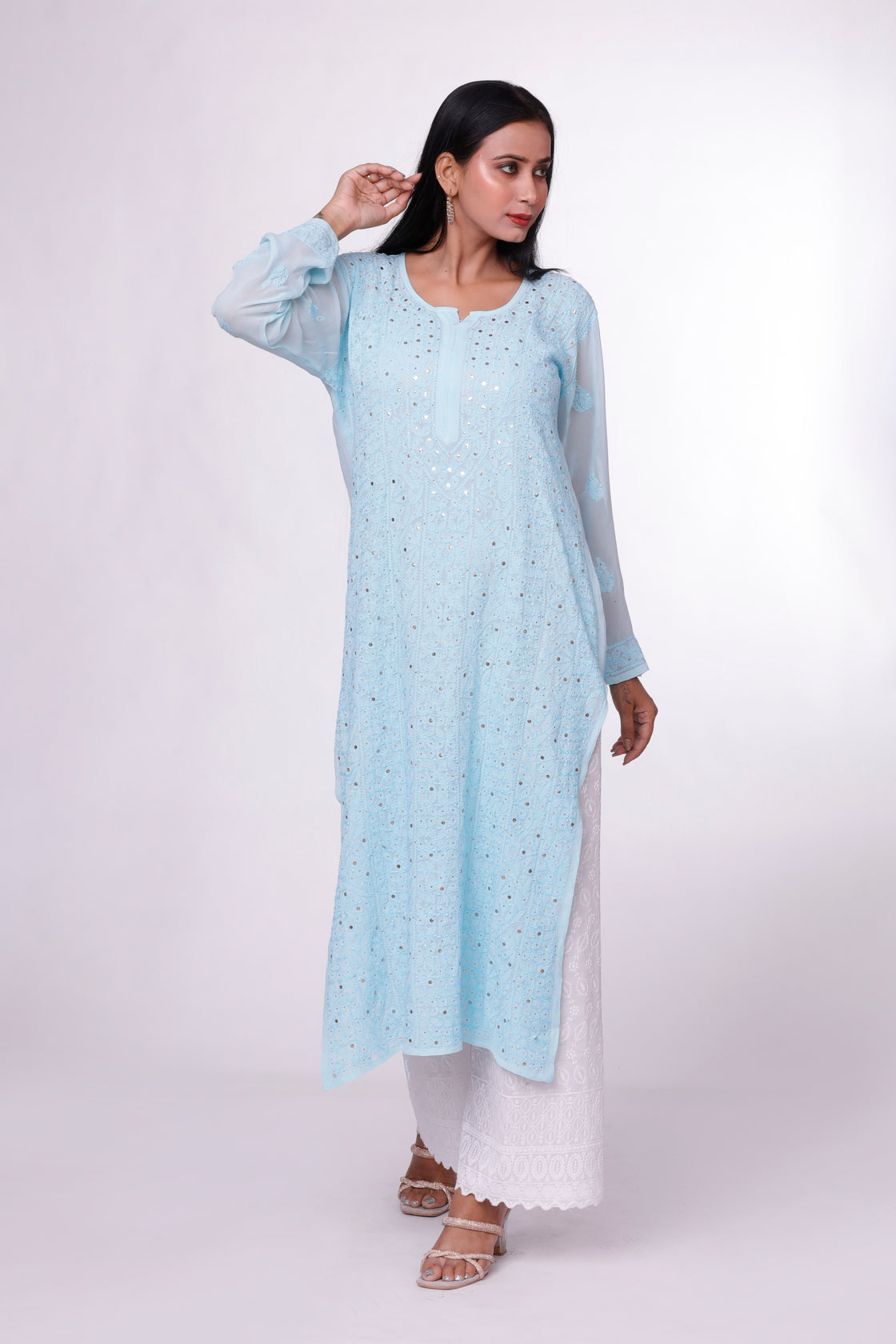 Icy Blue Chikankari Kurta