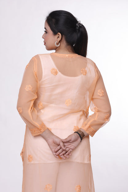 Citrus Elegance Chikankari Kurti