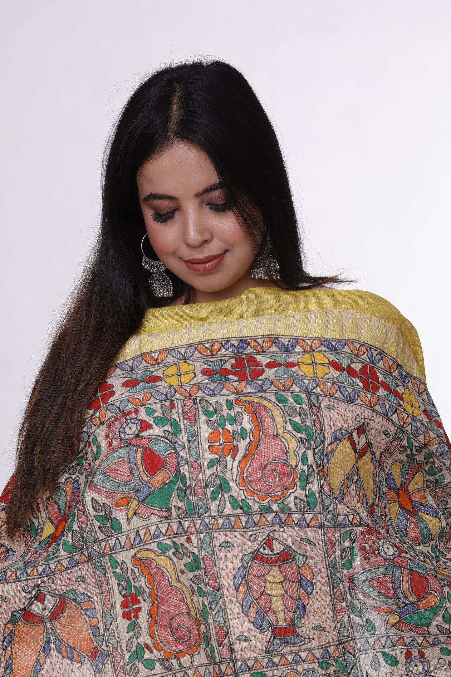 Colorful Symphony Madhubani Dupatta