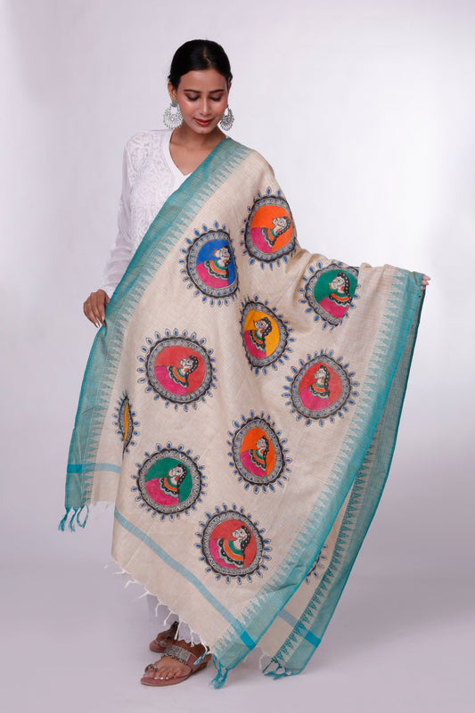 Heavenly Faces Madhubani Dupatta