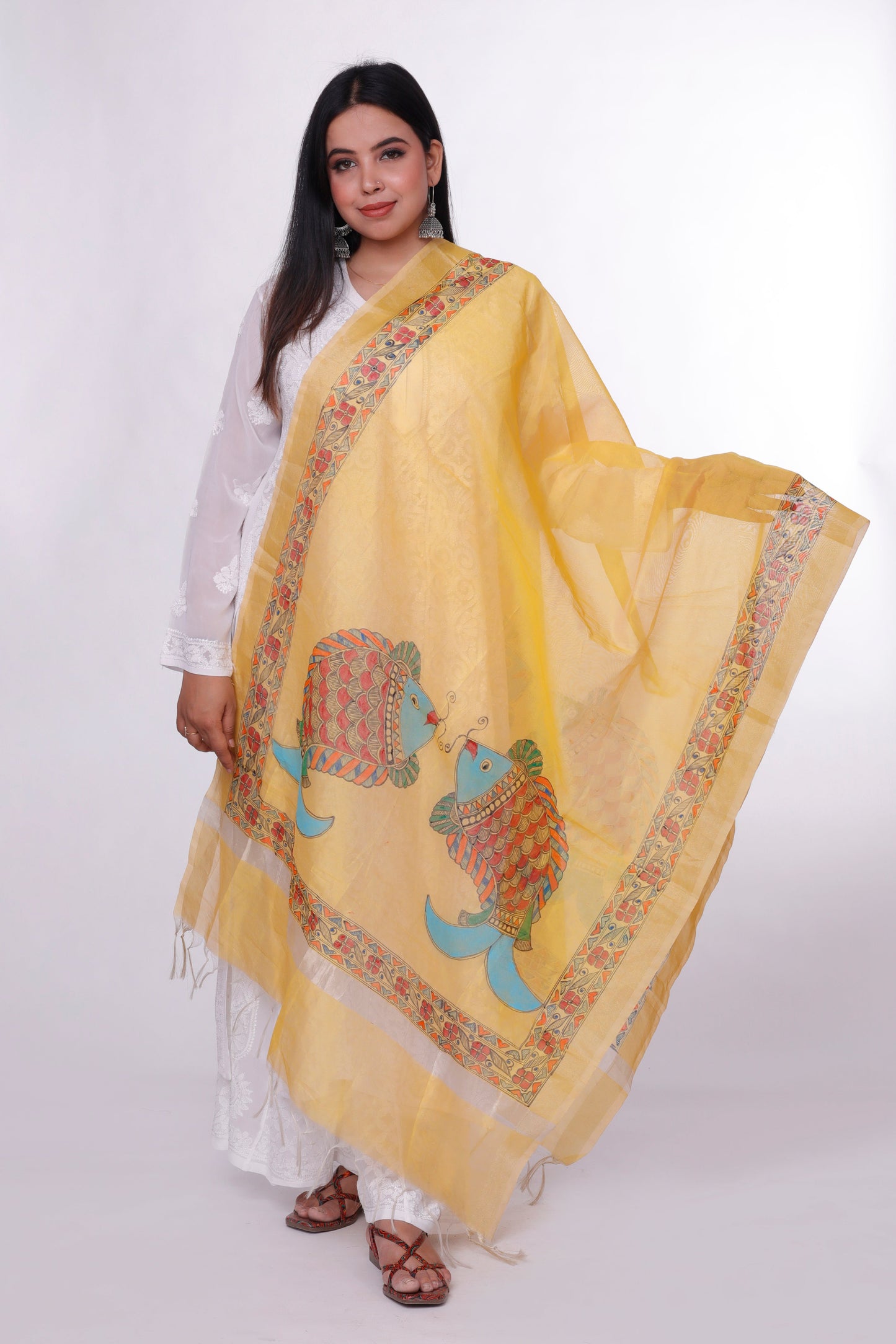 Sunlight Charm Madhubani Dupatta