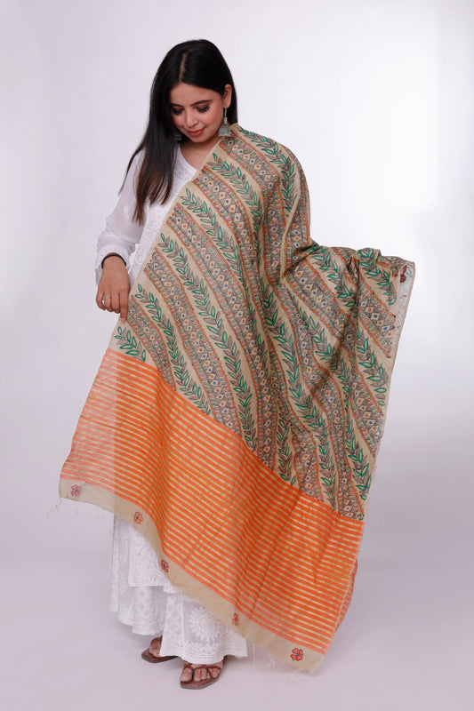 Harvest Harmony Madhubani Dupatta