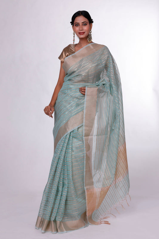 Soft Mint Banarasi Saree