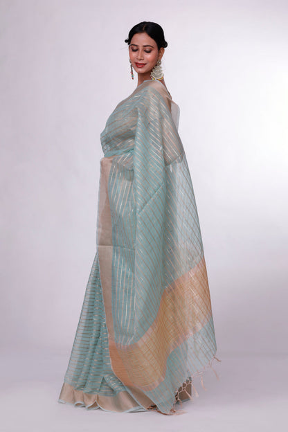 Soft Mint Banarasi Saree