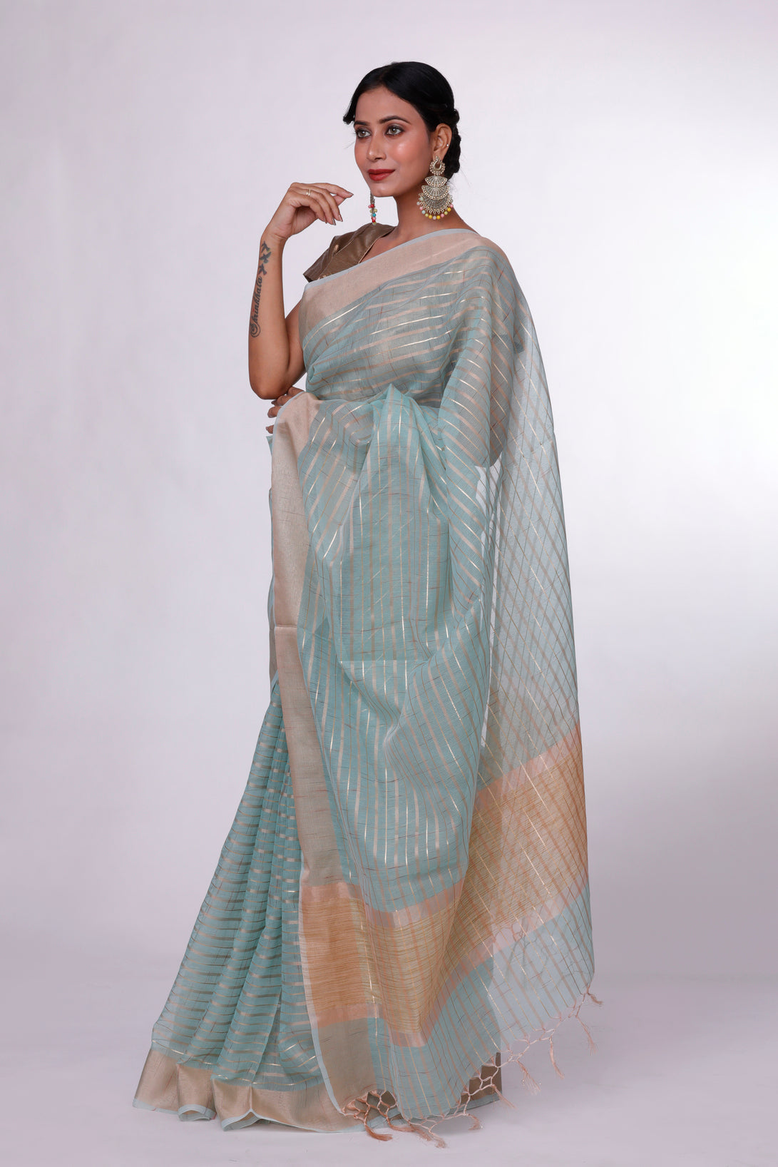 Soft Mint Banarasi Saree