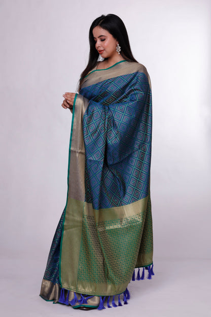 Turquoise Weave Banarasi Sari