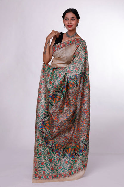 Natural Grace Madhubani Saree