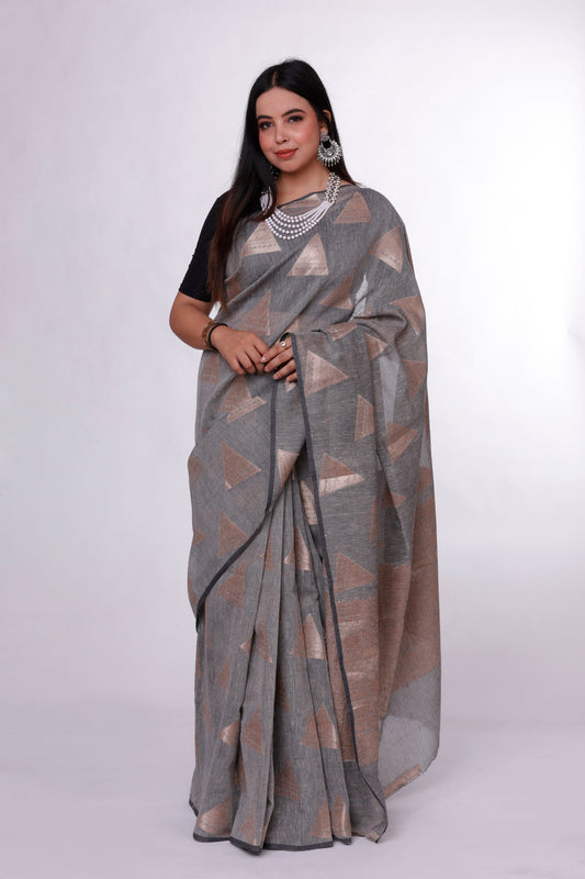 Grey Slate Banarasi Saree