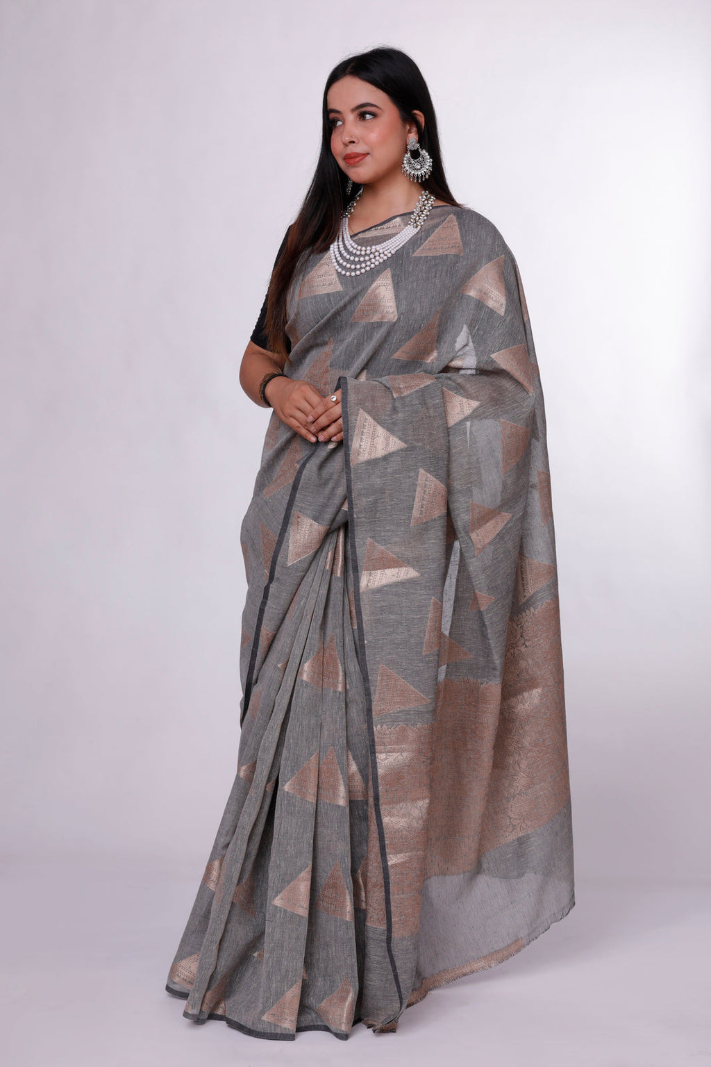 Grey Slate Banarasi Saree