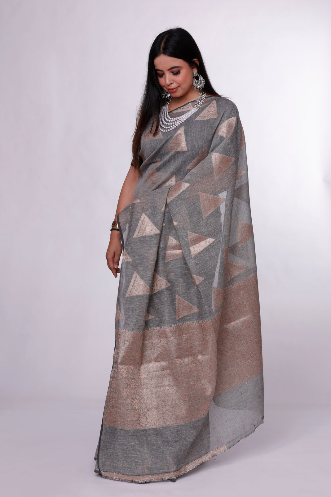 Grey Slate Banarasi Saree