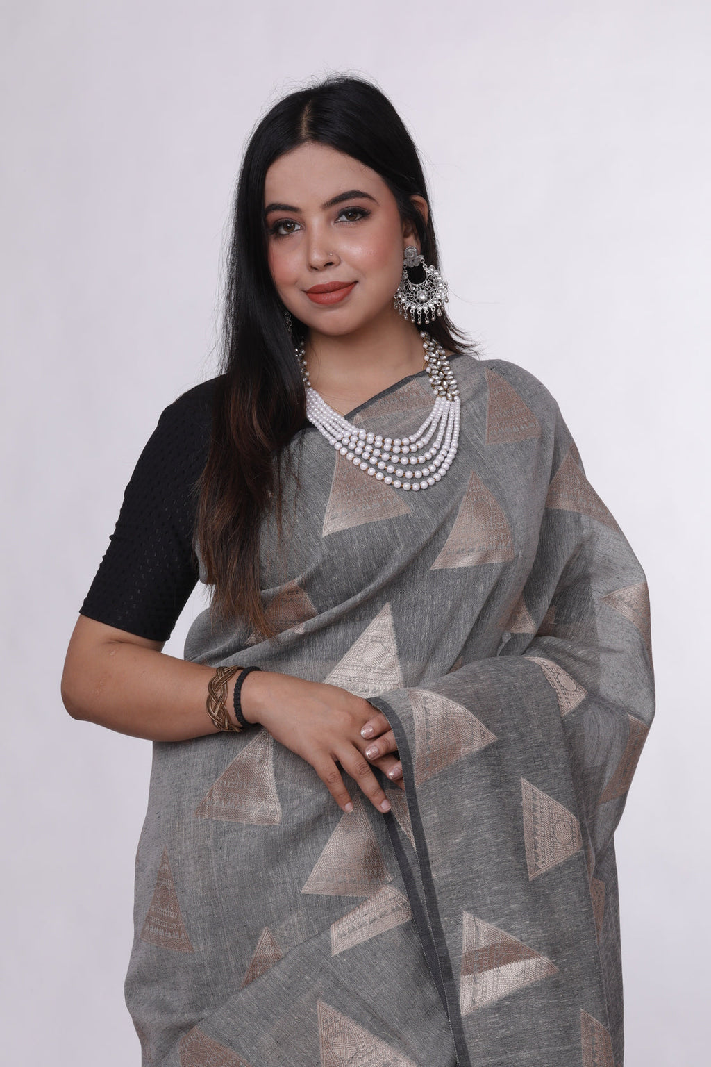 Grey Slate Banarasi Saree